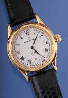 REVUE THOMMEN Herrenarmbanduhr, Ref.-Nr. 8122002, Schweiz um 1992, Metallgeh. hart- verg., beids. vergl., wohl Replica von 1955, emailfarb. ...