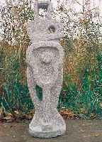 SKULPTUR, GRANIT, 20. JAHRHUNDERT, AUS EINEM STüCK GEHAUEN, H. 189 CM