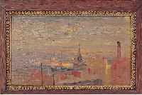PAVIEL, FRZ. MALER 2. HäLFTE 19. JH., STADTANSICHT VERMUTLICH PARIS, SCHöNE IMPRESS.MALEREI, SIGNIERT UND BEZ., 12.5 X 21 CM, ...