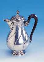 Moccakanne, Frankreich um 1870/80, 950er Silber, Barockstil, goudroniert, H ca. 18 cm