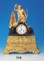 Pendule, Frankreich, um 1830/40, reich verziertes Bronzegehäuse, vergoldet, mitBlattornamentik, an den Ecken stilisierte Klauen, ...