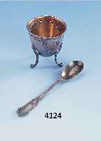 Eierbecher mit orig. L”ffel, Frankreich um 1910, 950er Silber, klassizistisch, barockeElemente, Meistermarke Ravinet d'Enfert, L”f- fel ...