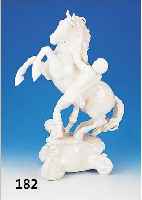 Porzellanskulptur, Nymphenburg, um 1915, Rossbändiger, weiß, Prof. Wackerle, große Ausformung, H. 62 cm
