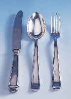 18-TEILIGES BESTECK, DEUTSCH CA. 30ER JAHRE, 800ER SILBER, HERSTELLERMARKE ROBBE & BER- KING FLENSBURG, BEST. AUS 6 MESSERN MIT STAHLKLINGEN ...