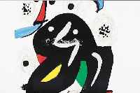 MIRO, JOAN, ZWEI FARBLITHOGRAPHIEN, IM STEIN SIGN., CA. 56 X 47 UND 54 X 50 CM
