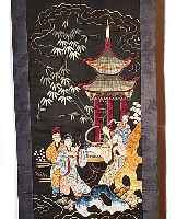 Chinesiche Seidenstickerei, 183 x 47cm, , EHZ 1, ca.50 Jahre, Wandbehang