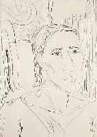 HECKEL, ERICH, 1883-1970, PORTRäT EINER FRAU, KALTNADELRADIERUNG VON 1954, HAND- SIGNIERT UND DAT., CA. 32,8 X 24,7 CM, PP