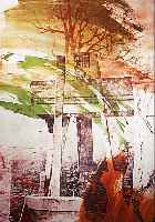 RAUSCHENBERG, ROBERT, GEB. 1925, EARTH DAY, FARBSIEBDRUCK, HANDSIGNIERT, CA. 120 X 80 CM, WELLIG DURCH WASSERSCHADEN, AN MEHREREN ...