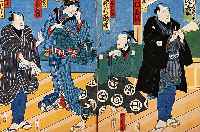 Dyptischon, Japan, um 1830, Boninya, Darst. v. Schauspielern, Maáe je 36 x 24 cm, min. Alterssp.