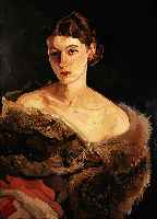 REISER, CARLL, PARTENKIRCHEN, 1877-1950, DAME MIT FUCHSSTOLA, ÖL/LWD, LI. U. SIGN. UND DAT. 30, CA. 90 X 70 CM, R.