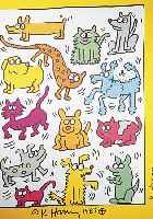 Haring, Keith, 1958 - 1990, Plakat: The Humane Society, 1987, Farblitho- graphie, handsign., ca. 86 x 56 cm, am Rand leicht ...