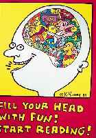 Haring, Keith, 1958 - 1990, Fill your head with fun, Farboffset, hand- sign., ca. 81 x 61 cm, min. Knickspuren