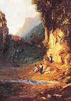 UNBEKANNTER KüNSTLER, UM 1870-80, BADENDE NYMPHE, KOPIE NACH CARL SPITZWEG, FEINE LASIERENDE MALEREI IN ÖL AUF HOLZ, LEICHT ...