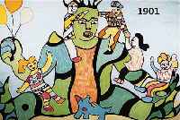 DE DE ST. PHALLE, NIKI, GEB. 1930 PARIS, LES MONSTRES, FARBLITHOGRAPHIE, HANDSIGN., BEZ.: H.C., CA. 65,3 X 105 CM
