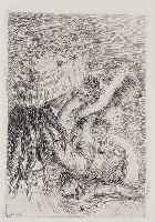 Renoir, Auguste, zwei Mädchen, Radierung, posthumer Abzug, ca. 11,5 x 8 cm
