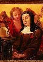 Unbekannter Maler, 2. H„lfte 19. Jh., betende Nonne mit Schutzengel, ™l/Holz, unsign., ca. 12 x 11 cm, R.