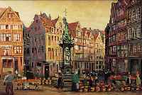 TIMM, ERNST, DEUTSCHER MALER DES FRüHEN 20. JH., ALT HAMBURG, AM MESSPLATZ, ÖL/LWD, LI. U. SIGN., CA. 60 X 80 CM, R.
