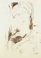 MODIGLIANI, AMEDEO, 1884-1920, PORTRäT, FARBLITHOGRAPHIE, AUS LASSAIGNE, ED. JACOMET PARIS 1959, CA. 29 X 21 CM