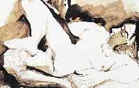 Picasso, Pablo, 1881-1973, Aktdarstellung, Lithographie nach einem Original, Spadem 1972,Mourlot Paris 1972, ca. 40 x 50 cm