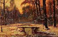 Edelmann, H., Dsseldorfer Maler, Winterlandschaft mit Brcke, ™l/Karton, signiert, 28 x 36 cm, Rahmen