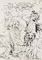 Kokoschka, Oskar, 1886-1980, Radierung aus der Mappe Aristophanes von 1967, ca.26 x 20 cm