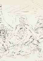 Kokoschka, Oskar, 1886-1980, Beim Streit- gespräch, aus der Mappe Aritsophanes von 1967, Radierung, re. u. handsigniert, num. XLIV/LXX, ...