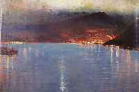 Windmüller, Eugen, 1842 Marienwerder-1927 Düsseldorf, Blick über den Brienzer See auf Interlaken bei bengalischer Beleuchtung, li. u. sign. ...