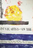 STAMOS, PLAKAT ZUR AUSST. WEST SIDE ARTISTS NEW YORK, FARBOFFSET, HANDSIGN. UND DAT. 1964, CA. 96 X 61 CM