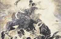 Böcklin, Arnold, Zwei Radierungen nach Gemälden, gest. von Weber, ca. 23,5 x 27,5 cm und 24 x 31 cm