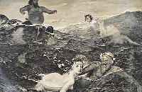BöCKLIN, ARNOLD, RADIERUNG NACH EINEM GEMäLDE, GEST. VON WEBER, CA. 34 X 45,5 CM