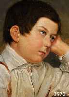 KÖGLER, KASPAR, * 1838 MÜNCHEN - 1923 WIES- BADEN, PORTRAIT EINES JUNGEN, ÖL/PAPPE, SIGN 34.5 X 25 CM, RAHMEN L. BEST.