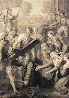 STICH, RUDOLF SCHUSTER, BERLIN, LO SPASIMO DI SICILIA, AUS DER GALERIA REALE MADRID, 114 X 83 CM, RAHMEN BLATTVERGOLDET, MIT ...