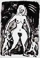 Penck, A.R.,  Konvolut zwei Originallithographien aus Wolokolansker Chaussee IV und V, hier: Wenn hinter ...