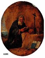 Zuschreibung: David Teniers, Antwerpen 1610- BrÜssel 1690 oder aus seiner Werkstatt, Der Eremit, im typischen Zeichenstil mit ausge- wogener ...