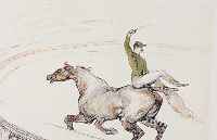 Toulouse-Lautrec, Henri de, vier Farblithographien aus: Der Zirkus, Ed. Andre Sauret, Mourlot Paris, 1956, leicht ...