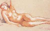 Maillol, Aristide, Lithographie nach einem Pastell, Etude du corps de Dina, posthumer Druck von 1993, numeriert 25/190, ca. 27 x 41 cm, PP.