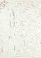 Picasso, Pablo, 1881-1973, modele nu et sculptures, Radierung aus der Neuauflage der Szute Vollard von 1933, auf Richard de Bas- Bütten, in ...