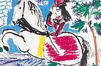 Picasso, Pablo, 5 Farblithos aus Torros e Torreros, von 1959, je ca. 36 x 26 cm, PP