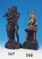 Bronzefigur, deutsch, um 1870-80, Pallas Athene, auf schwarzem Steinsockel, Speer oder Lanze fehlt, H. ca. 34 cm