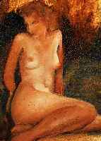 Fournets, Marie, geb. Vernaud, geb. 1865 Paris, Schülerin von D. Maillart, stellte 1885, 1893 und 1900 im Salon aus, stehender weibl. Akt, ...