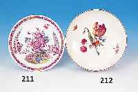 ZIERTELLER, HöCHST, UM 1765-70, PORZELLAN, BUNTE BLUMENBOUQUETMALEREI, H. CA. 3.5 CM, D. CA. 13 CM