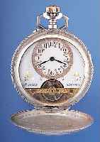 HEBDOMAS Herrentaschenuhr Modell 8-Tage, Ref.-Nr. 17290, Schweiz um 1920, Silber, Savo-nette-Geh., beide Schalen geom. guill., al- tersbed. ...