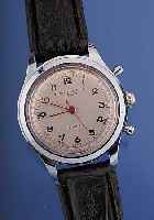 BOREL FILS & CIE Herrenarmbanduhr Modell Doc- torswatch, Ref.-Nr. 446, Schweiz um 1952, Metall hartverchr., Edelstahlb. geschr., vers.Orig.-Blatt ...