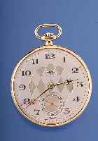 VULCAIN Herrentaschenuhr Modell Lepine, Ref.-Nr. 1898128, Schweiz um 1925, GG 750/000,rückseitig aufw. bicolor Streifendekor (GG/WG)im ...