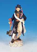 Porzellanfigur, Meissen, um 1870, Bräutigam des schlesischen Hochzeitspaares, bunt bemalt,H. ca. 16 cm