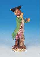 FIGUR AUS DER AFFENKAPELLE, MEISSEN, UM 1840, PORZELLAN, BUNT BEMALT, GOLDSTAFFAGE, H. CA. 15 CM.