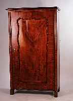Schrank, ™sterreich, um 1860, Ulme funriert, eintrig, vertiefte geschweifteTrfllung, Alterssch„den, ohne Schlssel, ca.169 ...