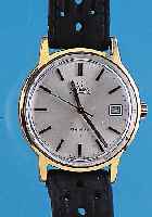 OMEGA Herrenarmbanduhr Geneve, Automatik, Metallgeh. hartverg., um 1975, Zentralsek., Datum, Edelst.-Schr.-Boden, ab Herst. wasser- gesch., Werk ...