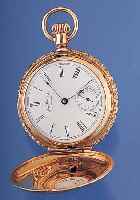 WALTHAM Damentaschenuhr Modell Savonette, Ref.-Nr. 347724, USA um 1888, Rose-G. 585/000 beide Schalen sym. Grav., Blütendek., Monogr.-Sp. frei, ...