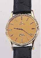 OMEGA HERRENARMBANDUHR MODELL DE VILLE, REF.-NR. 191/0077, SCHWEIZ UM 1980, GG 750/ 000, FLACHE AUSF., MINERALFLACHGL., HIGH-TECH-QUARTZWERK, ...